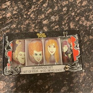 Disney Hocus Pocus Glassware Set with Red and Black Design
